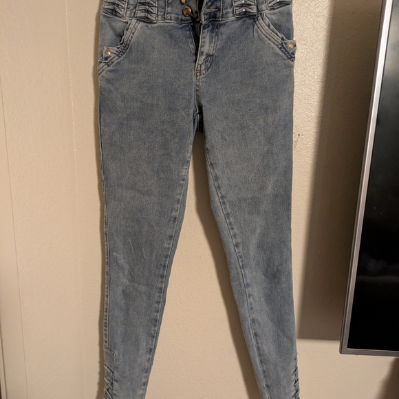 Booty Lifting Blue Skinny Jeans - Picture 4 of 4